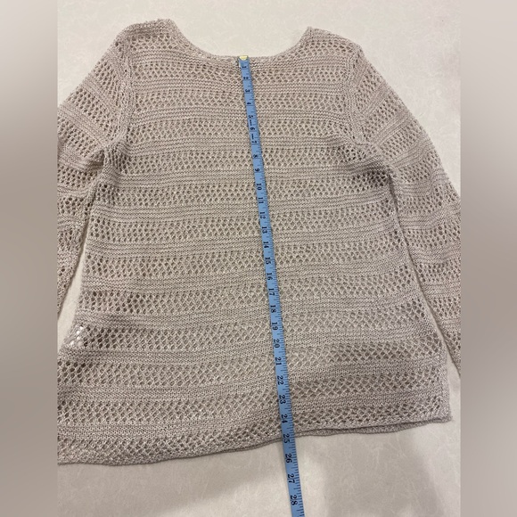 Zozo Crochet Sweater Oatmeal Womens Size Large Scoop Neck - Picture 5 of 10